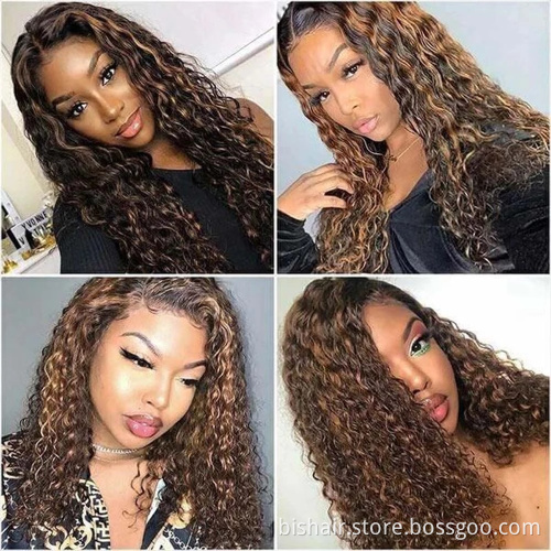 100% Virgin Brazilian Human Hair Frontal Wig 10A Grade Bone Straight Ombre Piano Color Human Hair Hd Lace Front Wigs